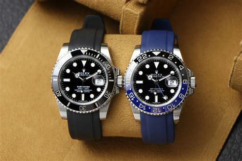 rolex submariner on rubber strap